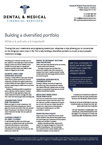 Building a Diversified Portfolio